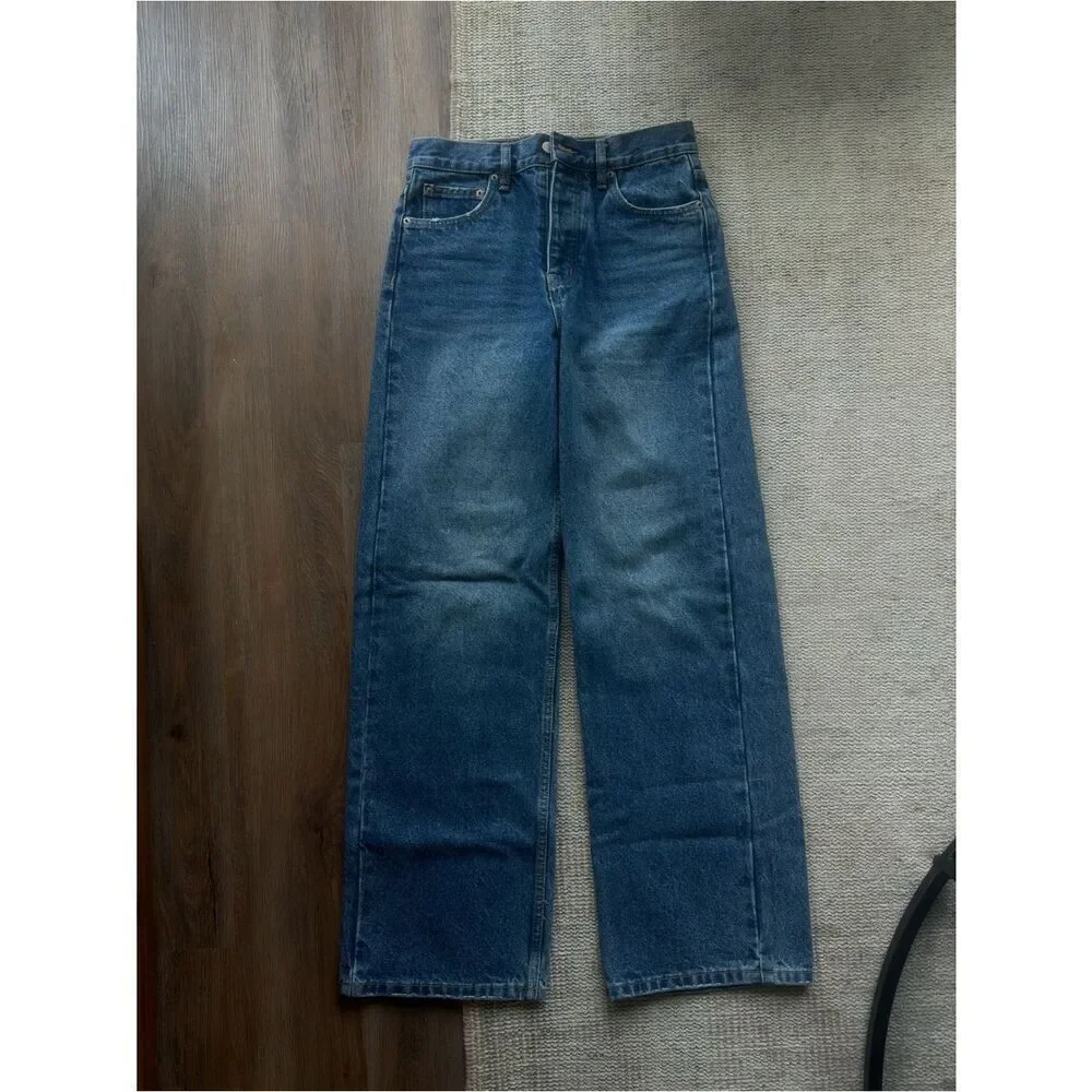 Bayse Perry Denim True Blue Wide Leg Baggy Jeans